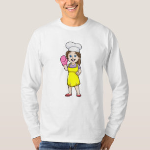 Baker met schort voor koken en handschoenen t-shirt