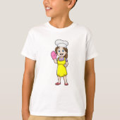 Baker met schort voor koken en handschoenen t-shirt (Voorkant)