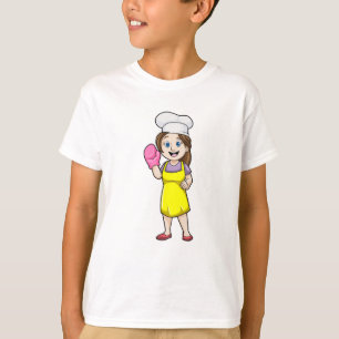Baker met schort voor koken en handschoenen t-shirt
