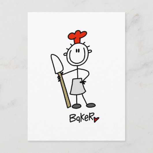 Baker met scraper-overhemden en cadeautjes briefkaart (Voorkant)