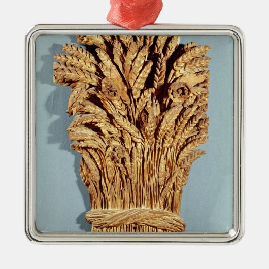 Baker met tarweoren en bloemen metalen ornament (Voorkant)