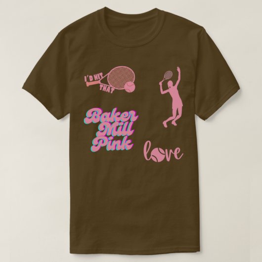 Baker Miller Pink Tennis Sticker T-shirt (Design voorkant)