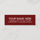 BAKER-mini-Visitekaartje Mini Visitekaartje (Achterkant)