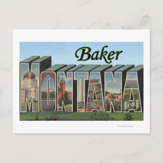 Baker, MontanaLarge Letter ScenesBaker, MT Briefkaart (Voorkant)