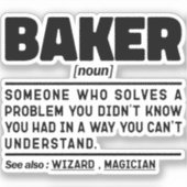 Baker Noun Definition Pastry Chef Baking Lover Sticker (Voorkant)