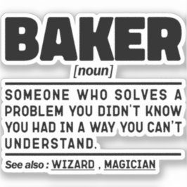 Baker Noun Definition Pastry Chef Baking Lover Sticker
