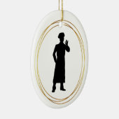 Baker of Chef Silhouette Kerstannament Keramisch Ornament (Rechts)