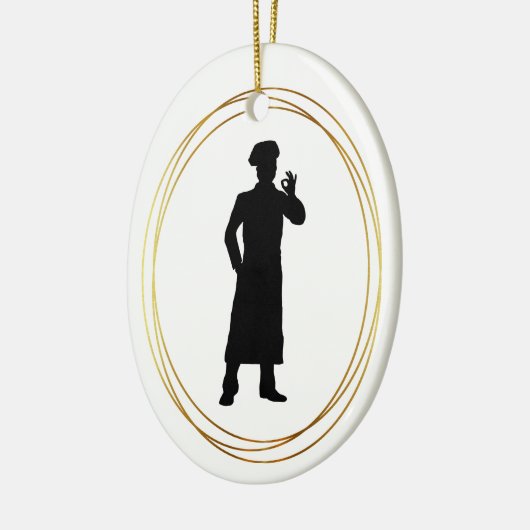 Baker of Chef Silhouette Kerstannament Keramisch Ornament (Links)