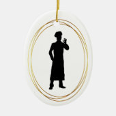 Baker of Chef Silhouette Kerstannament Keramisch Ornament (Voorkant)