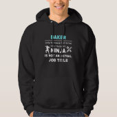 Baker omdat multitasking ninja niet werken hoodie (Voorkant)