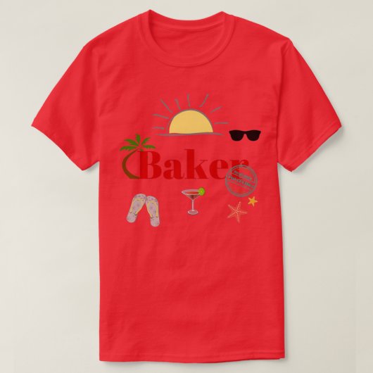 Baker op vakantie t-shirt (Design voorkant)