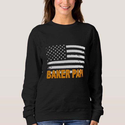 Baker Papa American Flag Vaderdag Trui (Voorkant)