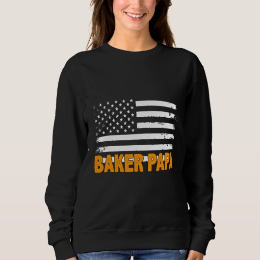 Baker Papa American Flag Vaderdag Trui (Voorkant)