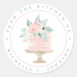 Baker Pastel Waterverf Floral Cake Sticker Labels