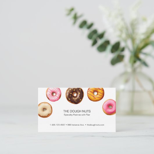 Baker Pastries Doughnuts Visitekaartje (Staand voorkant)