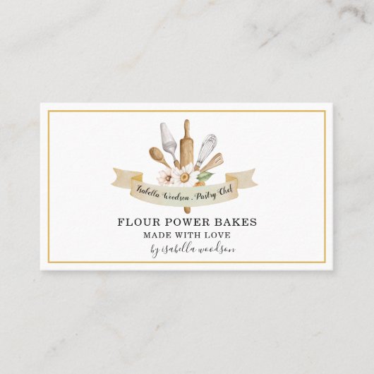 Baker Pastry Chef Bakers Tools gereedschap Visitekaartje (Voorkant)