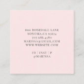 Baker Pastry Chef Bakers Tools Roze Square Busines Vierkante Visitekaartje (Achterkant)