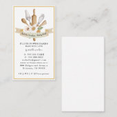 Baker Pastry Chef Bakers Tools Square Business Car Visitekaartje (Voorkant / Achterkant)