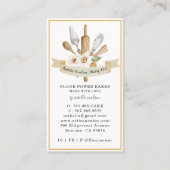 Baker Pastry Chef Bakers Tools Square Business Car Visitekaartje (Voorkant)