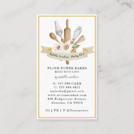 Baker Pastry Chef Bakers Tools Square Business Car Visitekaartje