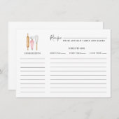 Baker Pastry Chef Baking Utensils Recipe Notitiekaartje (Voorkant / Achterkant)