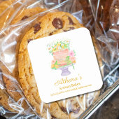 Baker Pastry Chef Catering Waterverf Vierkante Sticker