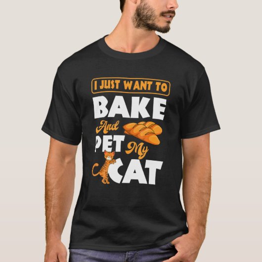 Baker Pastry Chef Cook Culinary Bakery Owner Cat T-shirt (Voorkant)