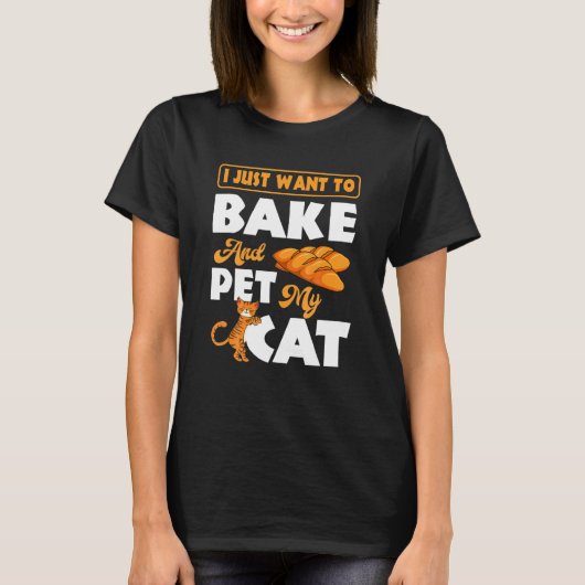 Baker Pastry Chef Cook Culinary Bakery Owner Cat T-shirt (Voorkant)