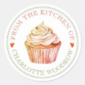 Baker Pastry Chef Cupcake Food Label Sticker (Voorkant)