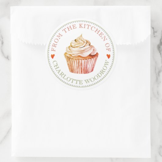 Baker Pastry Chef Cupcake Food Label Sticker (Tas)