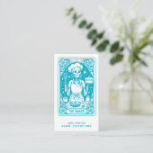 Baker Pastry Chef Dessert Cateraar Turquoise Blauw Visitekaartje (Staand voorkant)