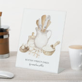 Baker Pastry Chef gebruiksvoorwerpen en ingrediënt Reclamebord Met Voetstuk (Insitu)