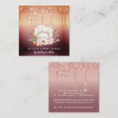 Baker Pastry Chef Glitter Drift Roos Gold Vierkante Visitekaartje (Voorkant / Achterkant)