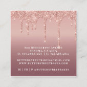 Baker Pastry Chef Glitter Drift Roos Gold Vierkante Visitekaartje (Achterkant)