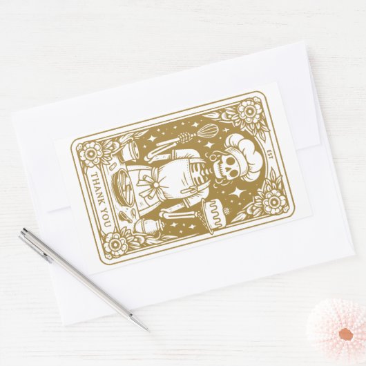 Baker Pastry Chef Gold Product Rechthoekige Sticker (Envelop)