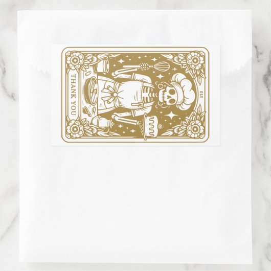 Baker Pastry Chef Gold Product Rechthoekige Sticker (Tas)