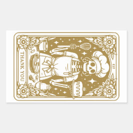 Baker Pastry Chef Gold Product Rechthoekige Sticker