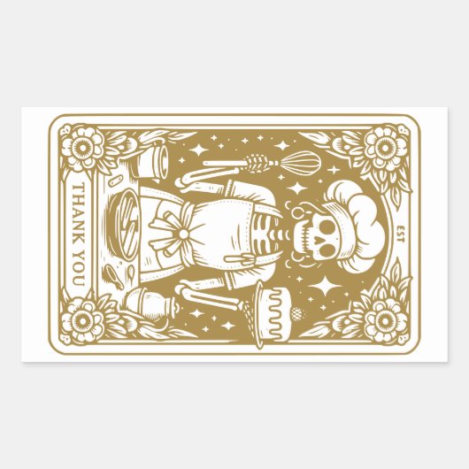 Baker Pastry Chef Gold Product Rechthoekige Sticker (Voorkant)