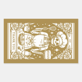 Baker Pastry Chef Gold Product Rechthoekige Sticker