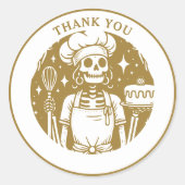 Baker Pastry Chef Gold Product Ronde Sticker (Voorkant)