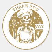 Baker Pastry Chef Gold Product Ronde Sticker (Voorkant)