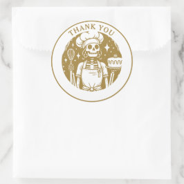 Baker Pastry Chef Gold Product Ronde Sticker