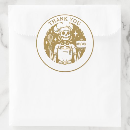 Baker Pastry Chef Gold Product Ronde Sticker (Tas)