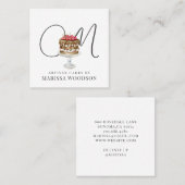 Baker Pastry Chef Pink Elegant Cake Vierkante Visitekaartje (Voorkant / Achterkant)