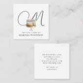 Baker Pastry Chef Pink Elegant Cake Vierkante Visitekaartje (Voorkant / Achterkant)