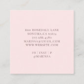 Baker Pastry Chef Pink Elegant Cake Vierkante Visitekaartje (Achterkant)