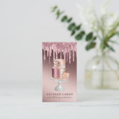Baker Pastry Chef Roos Gold Glitter Doos met glitt Visitekaartje (Staand voorkant)