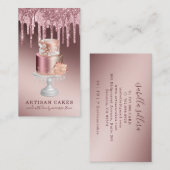 Baker Pastry Chef Roos Gold Glitter Doos met glitt Visitekaartje (Voorkant / Achterkant)