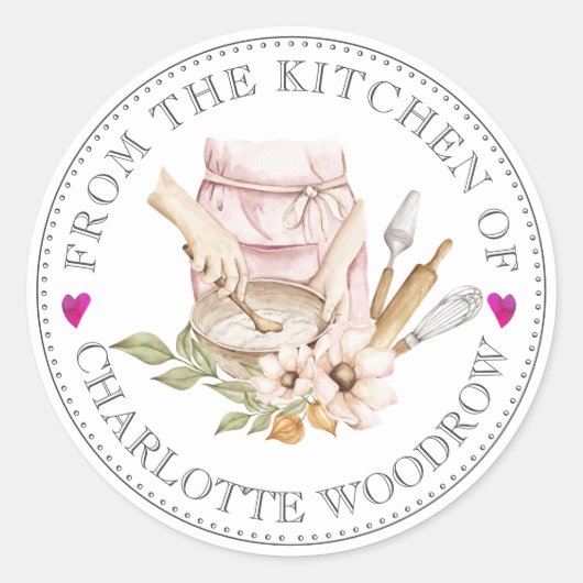 Baker Pastry Chef Tools Food Label Sticker (Voorkant)