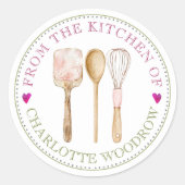 Baker Pastry Chef Tools Food Label Sticker (Voorkant)